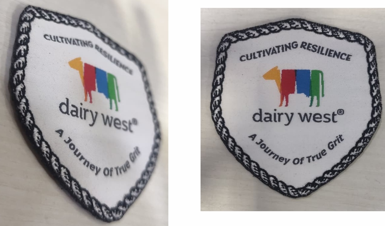 Rope borders for patches are critical for crisp specialty. This is Unique Raised Rope edge DairyWest Farming